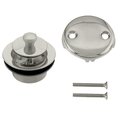 Westbrass Twist & Close Tub Trim Set W/ Two-Hole Overflow Faceplate in Satin Nickel D94-2-07